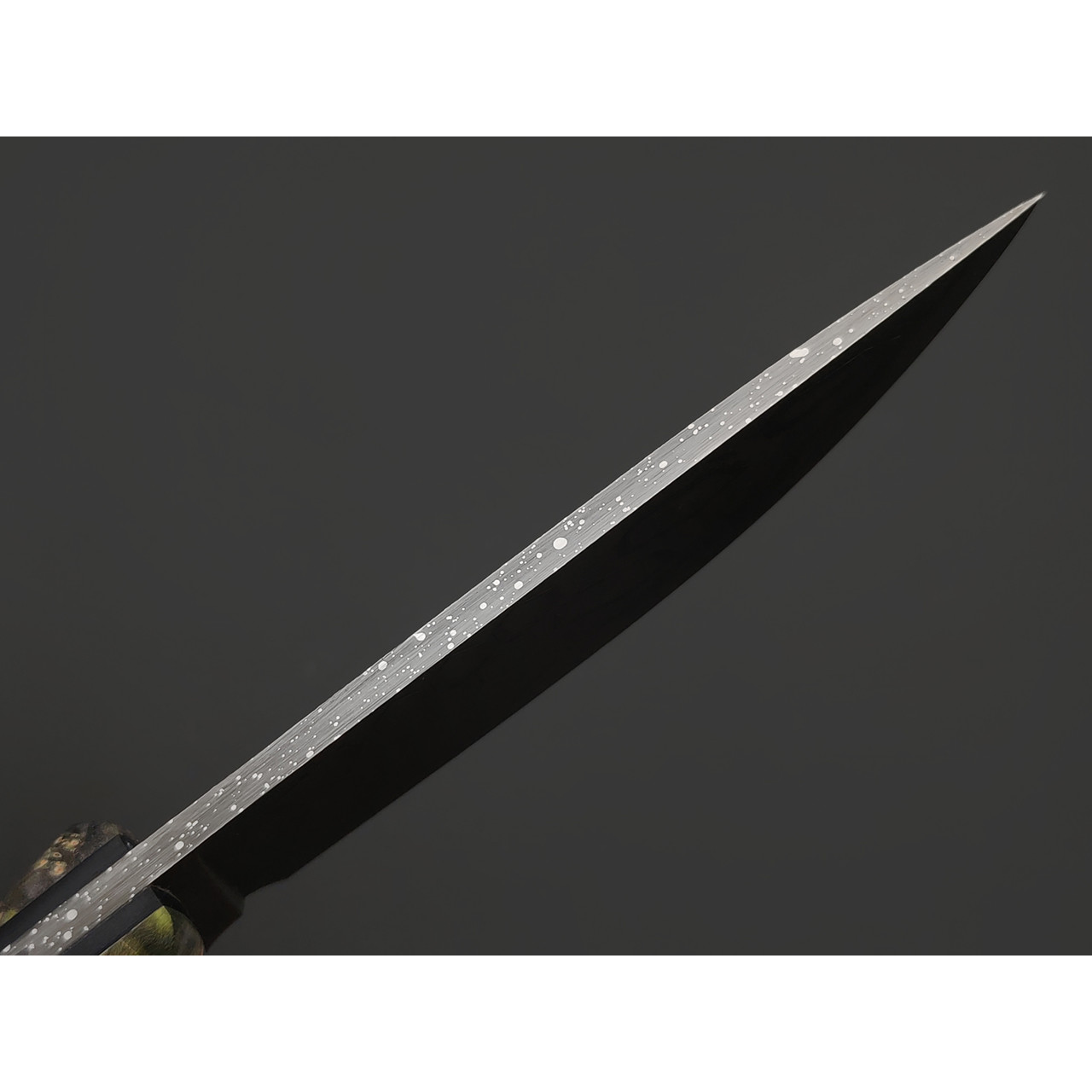 Волчий Век нож Тезис Custom сталь CPM REX 121 WA художественное травление, Рукоять кап карельской берёзы, G10