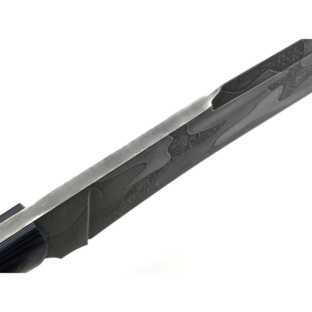 Дмитрий Болбат нож Тесак сталь 95Х18 худ. травление, рукоять G10 black & blue