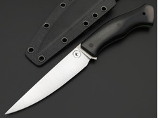 Apus Knives нож Specter сталь N690 satin, рукоять Micarta black, G10 green, пины карбон