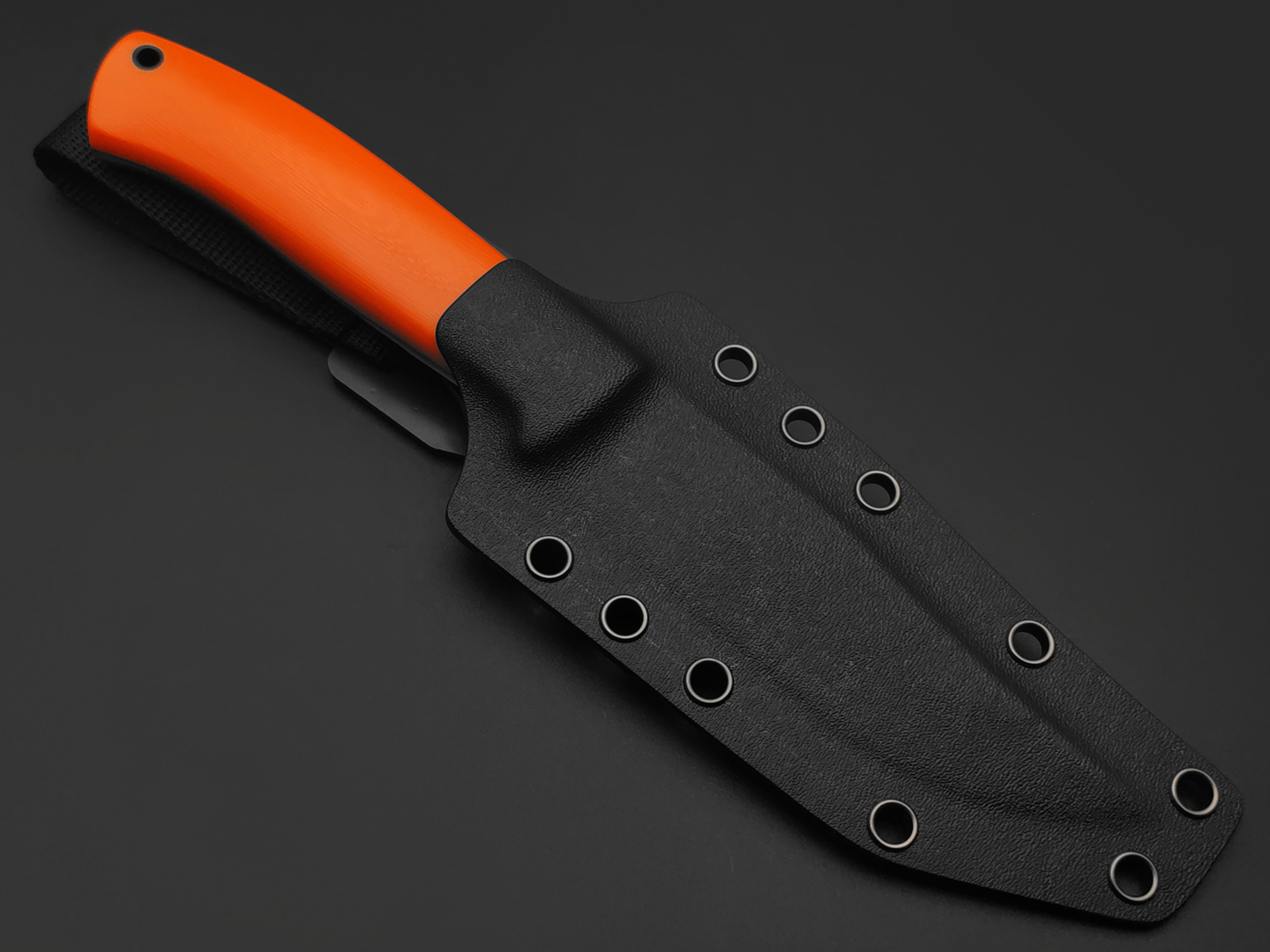 Apus Knives нож Destruktor West сталь K110 satin, рукоять G10 orange, пины карбон