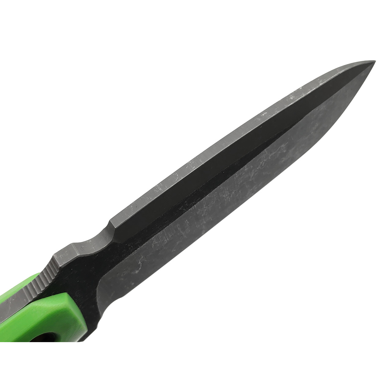 Нож с Котом Жаба сталь VG-10 блэквош, рукоять G10 light green, kydex green skull