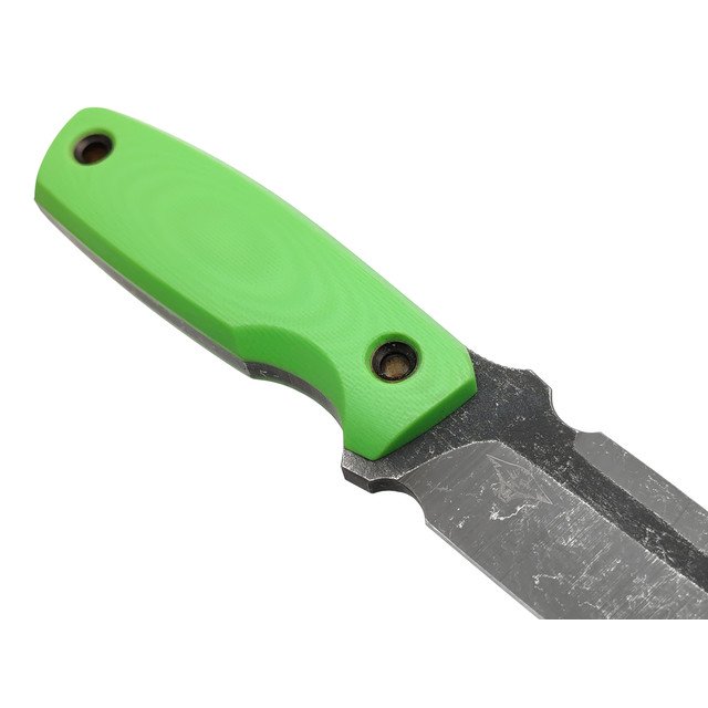 Нож с Котом Жаба сталь VG-10 блэквош, рукоять G10 light green, kydex green skull