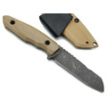 Нож с Котом Листопад сталь Cr12 блэквош, обух 6 мм, рукоять G10 tan, kydex tan Нож с Котом Листопад сталь Cr12 блэквош, обух 6 мм, рукоять G10 tan, kydex tan