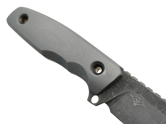 Нож с Котом Тагава сталь K110 blackwash, рукоять G10 grey, kydex grey