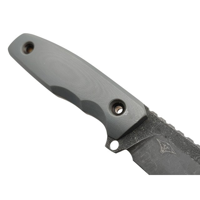 Нож с Котом Тагава сталь K110 блэквош, рукоять G10 grey, kydex grey