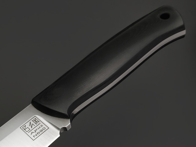 Zh Knives нож F5 сталь N690 satin, рукоять Micarta black, пины карбон