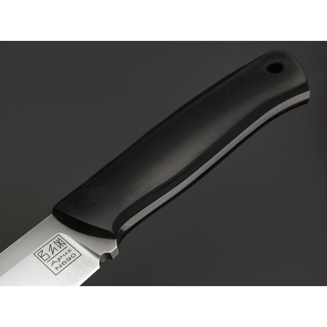 Zh Knives нож F5 сталь N690 satin, рукоять Micarta black, пины карбон