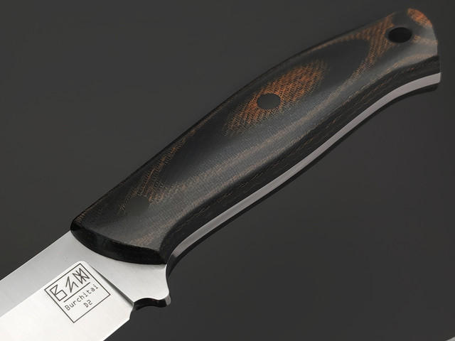 Zh Knives нож Ctrl+Z mod. сталь D2 satin, рукоять Micarta black & brown, пины карбон