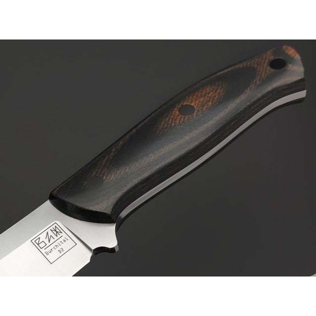Zh Knives нож Ctrl+Z mod. сталь D2 satin, рукоять Micarta black & brown, пины карбон