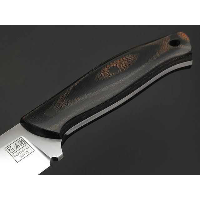 Zh Knives нож Пэрсик сталь VG-10 satin, рукоять Micarta black & brown, пины карбон