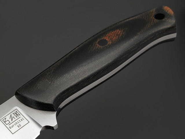Zh Knives нож Ctrl+Z mod. сталь D2 satin, рукоять Micarta black & brown, пины карбон