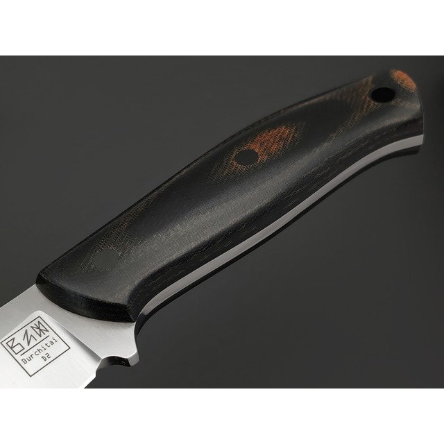 Zh Knives нож Ctrl+Z mod. сталь D2 satin, рукоять Micarta black & brown, пины карбон