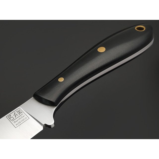 Zh Knives нож Никкер сталь Aus-10Co satin, рукоять Micarta black, пины латунь
