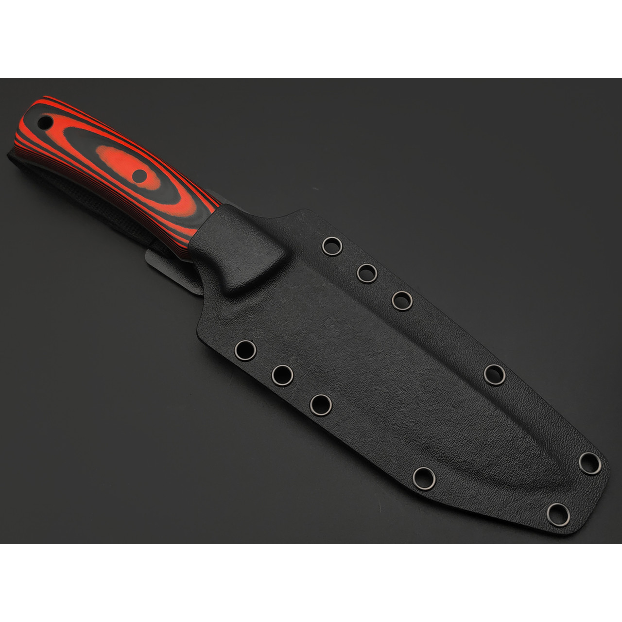 Zh Knives нож ЛР сталь N690 satin, рукоять G10 black & red, пины карбон