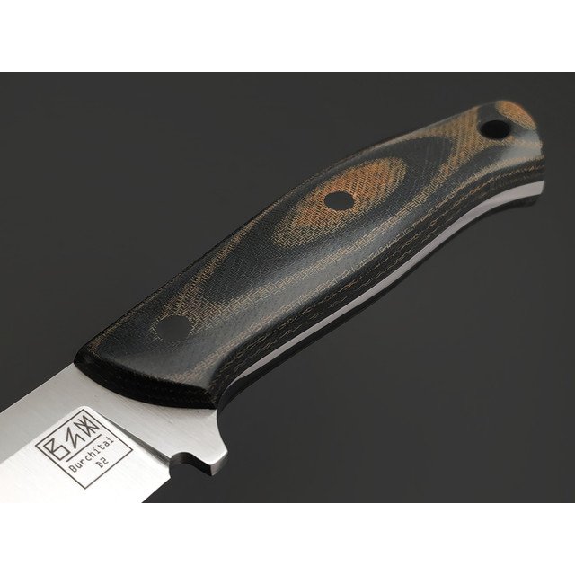 Zh Knives нож Ctrl+Z mod. сталь D2 satin, рукоять Micarta black & brown, пины карбон