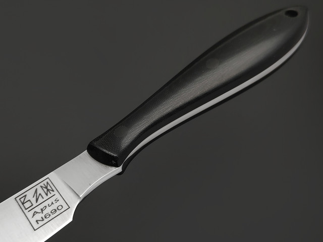 Zh Knives нож Designer сталь N690 satin, рукоять Micarta black, пины карбон, kydex coyote