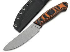 Град Горький нож Охотник сталь D2 stonewash, рукоять G10 orange&black