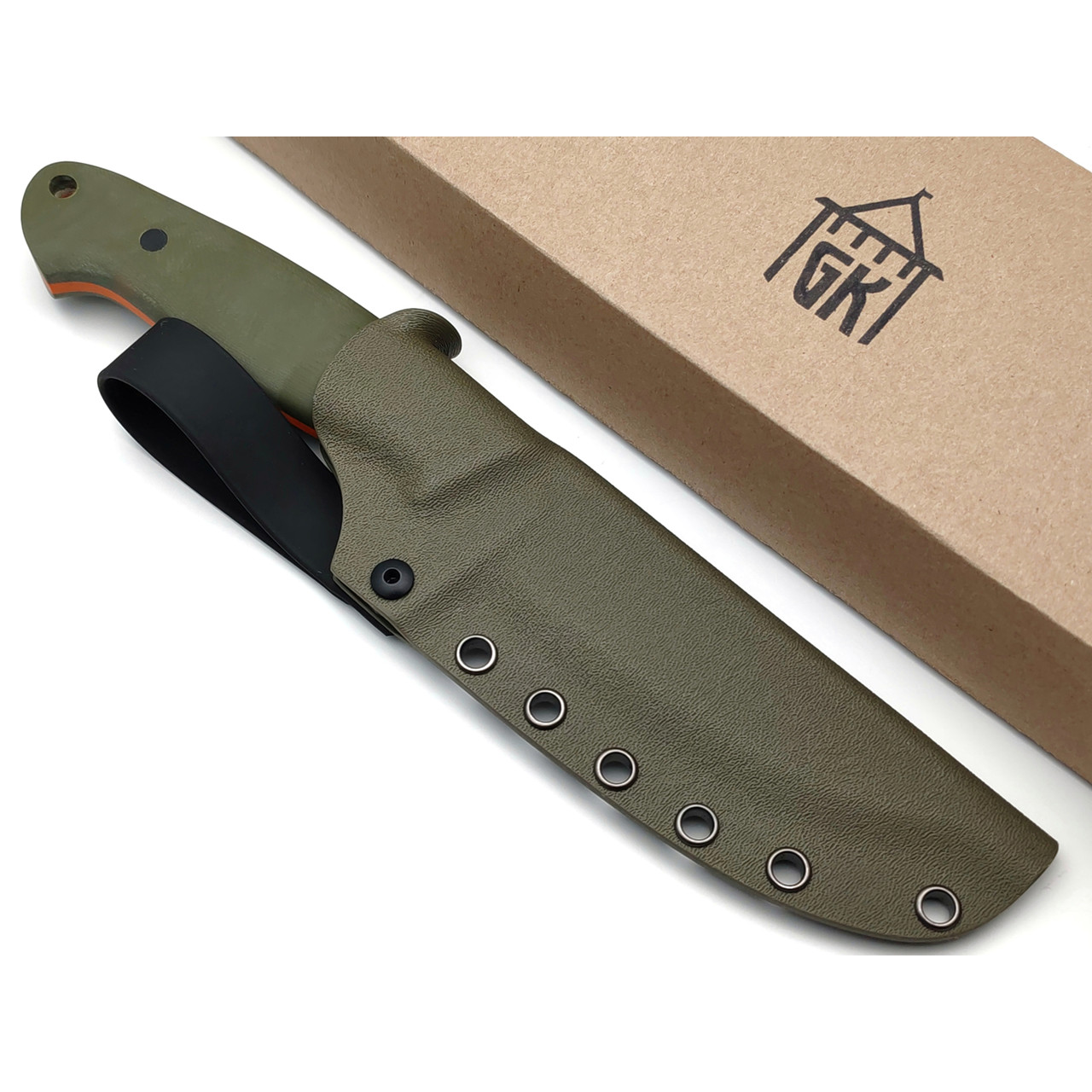 Град Горький нож Охотник сталь D2 стоунвош, рукоять G10 olive&black
