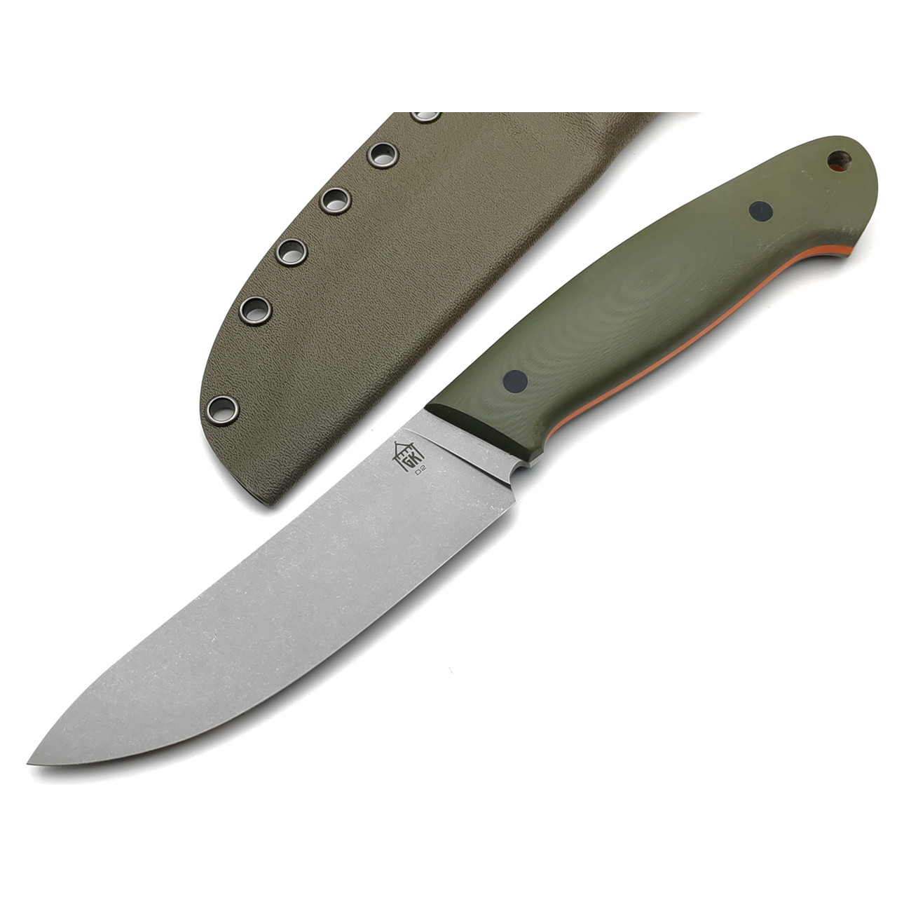 Град Горький нож Охотник сталь D2 стоунвош, рукоять G10 olive&black