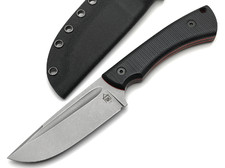 Град Горький нож Райбек №2 сталь D2 stonewash, рукоять G10 black&red