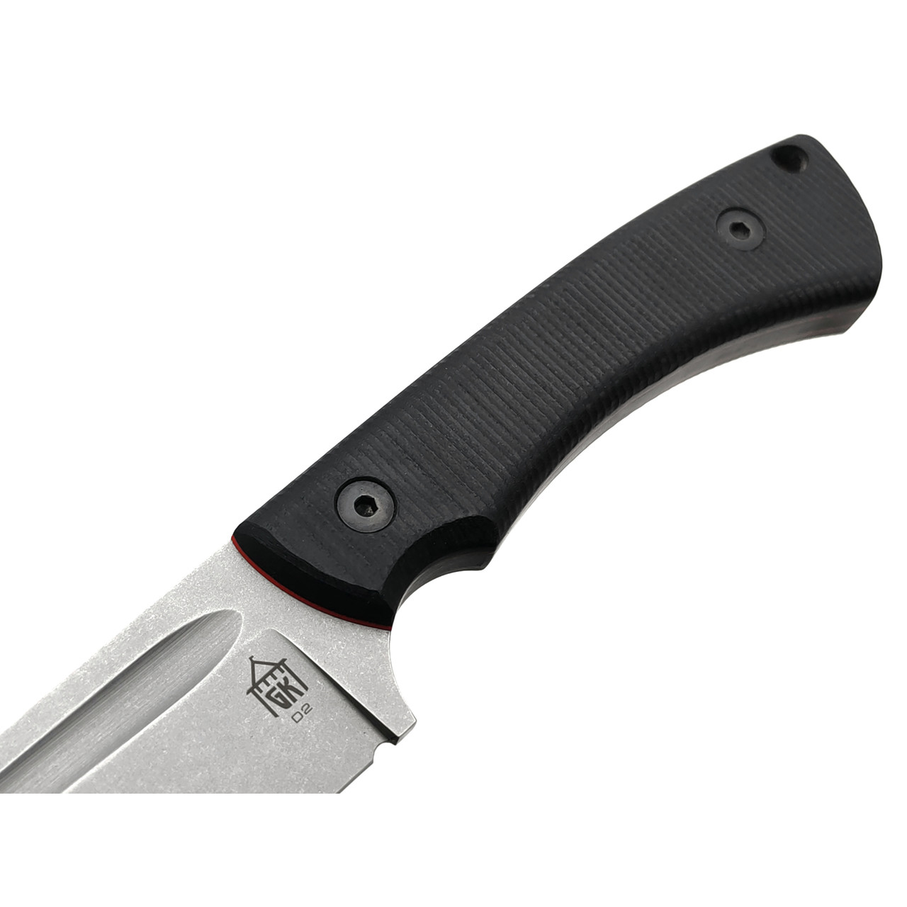 Град Горький нож Райбек №2 сталь D2 стоунвош, рукоять G10 black&red