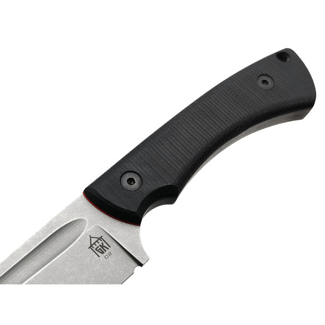 Град Горький нож Райбек №2 сталь D2 стоунвош, рукоять G10 black&red