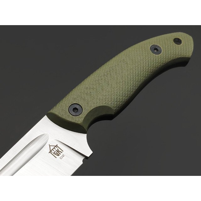 Град Горький нож Райбек №1 сталь D2 satin, рукоять G10 olive&black