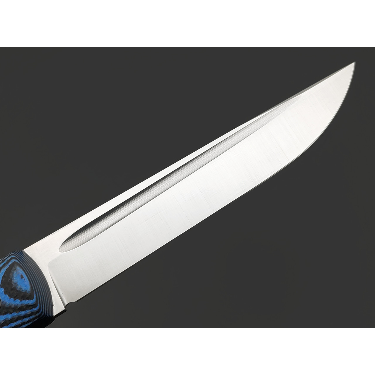 Град Горький нож Большой Техно-Томми сталь D2 satin, рукоять G10 blue&black