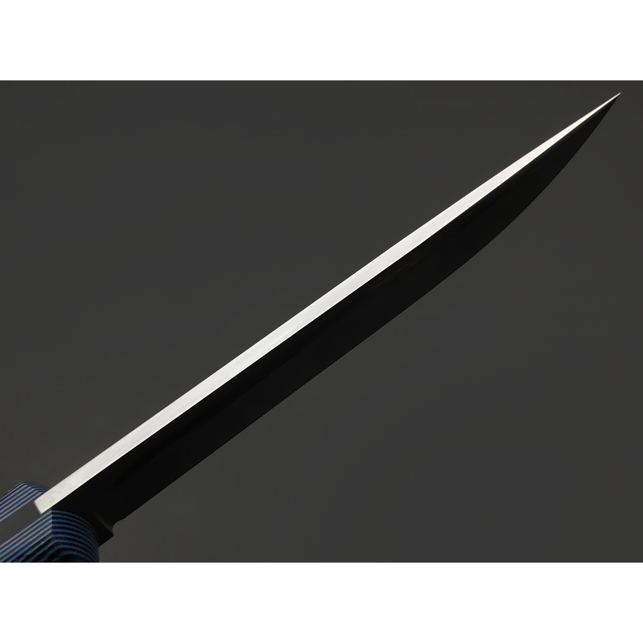 Град Горький нож Большой Техно-Томми сталь D2 satin, рукоять G10 blue&black