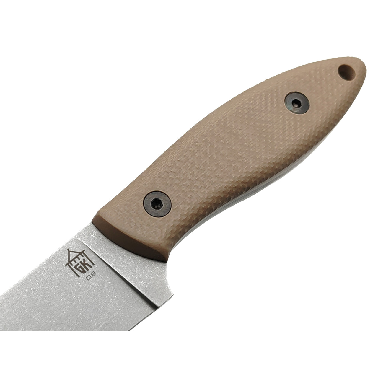 Град Горький нож Геккон сталь D2 стоунвош, рукоять G10 tan&black