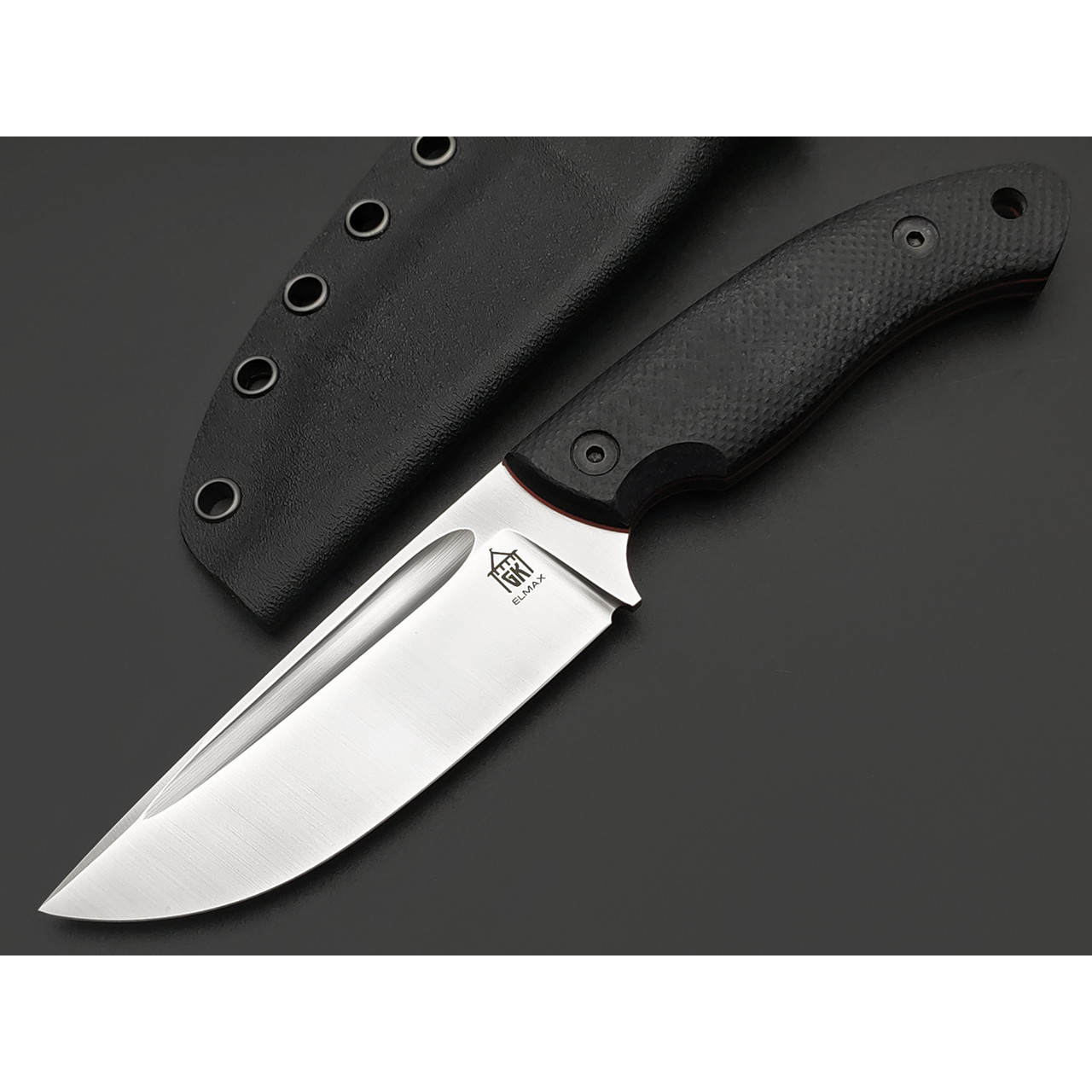 Град Горький нож Райбек №1 сталь Elmax satin, рукоять G10 black&red