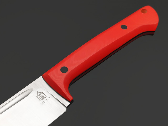 Град Горький нож Пчак малый, сталь VG-10 satin, рукоять G10 red&black