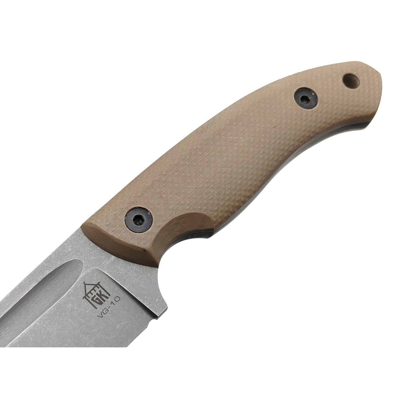 Град Горький нож Райбек №1 сталь VG-10 стоунвош, рукоять G10 tan&black