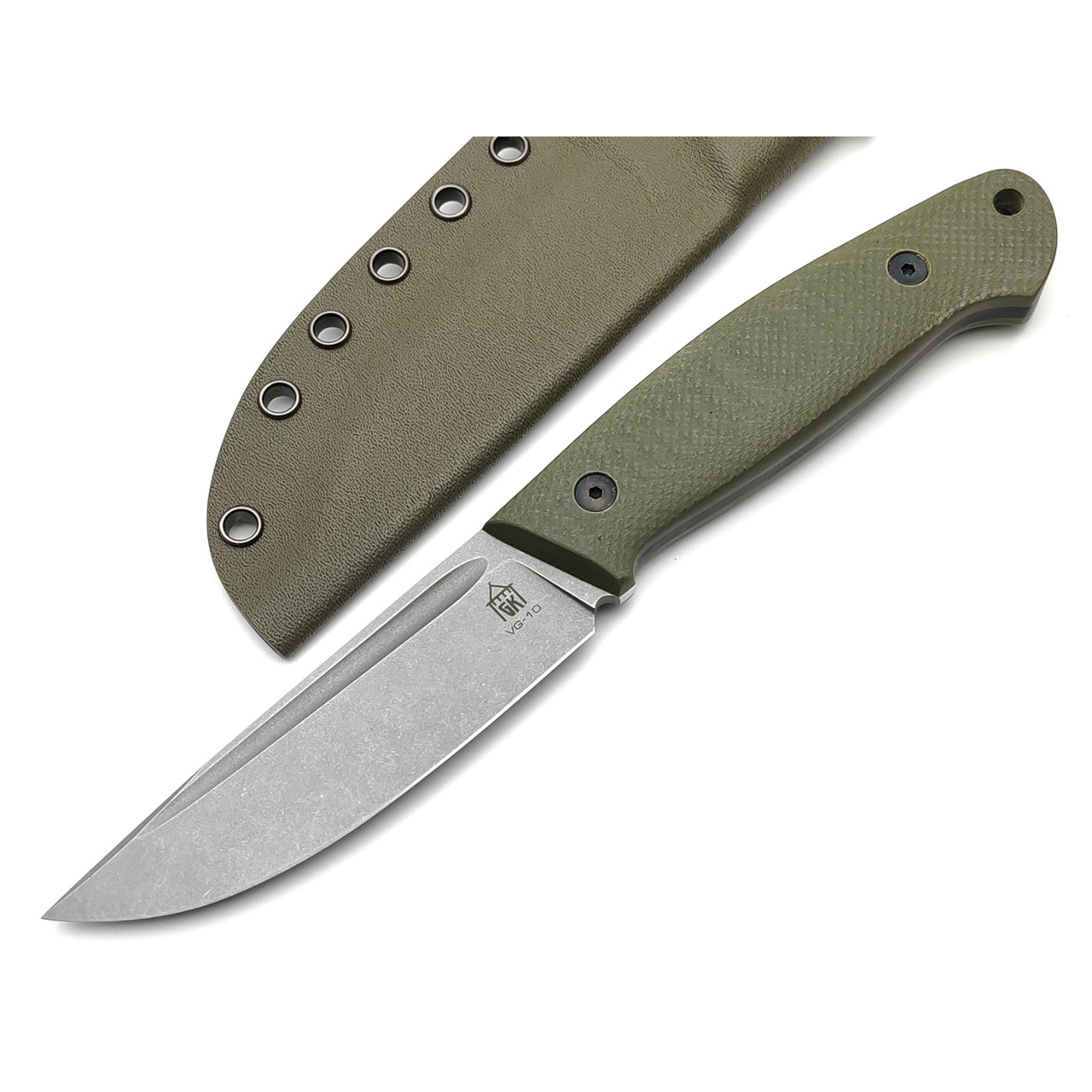 Град Горький нож Стрела сталь VG-10 стоунвош, рукоять G10 olive&black