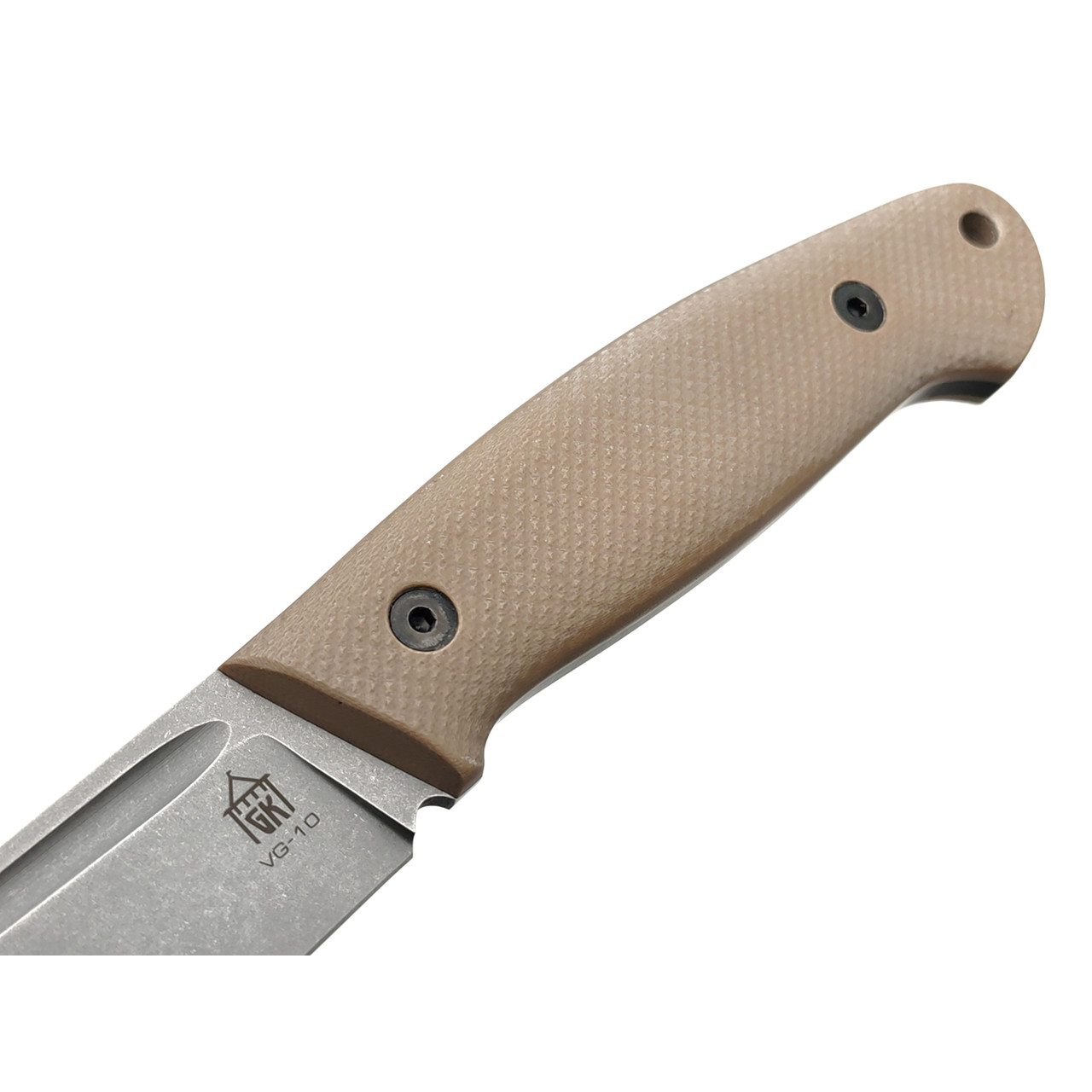 Град Горький нож Стрела сталь VG-10 стоунвош, рукоять G10 tan&black