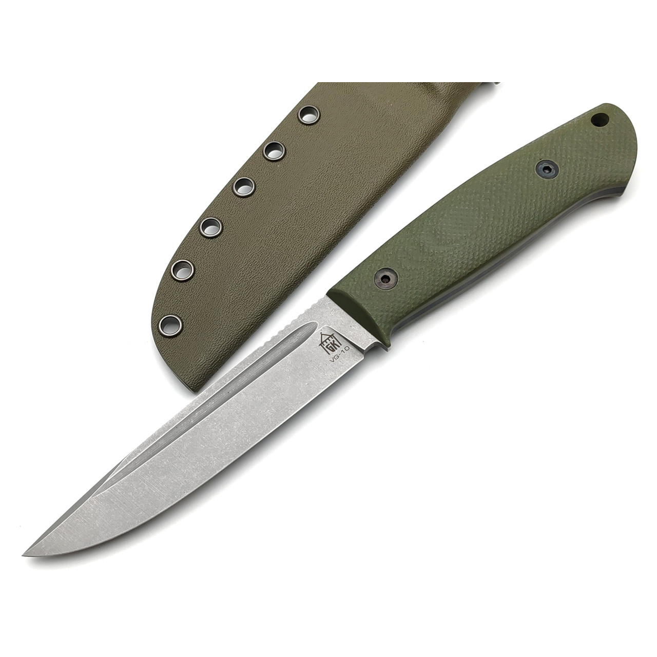 Град Горький нож Тигр сталь VG-10 стоунвош, рукоять G10 olive & black