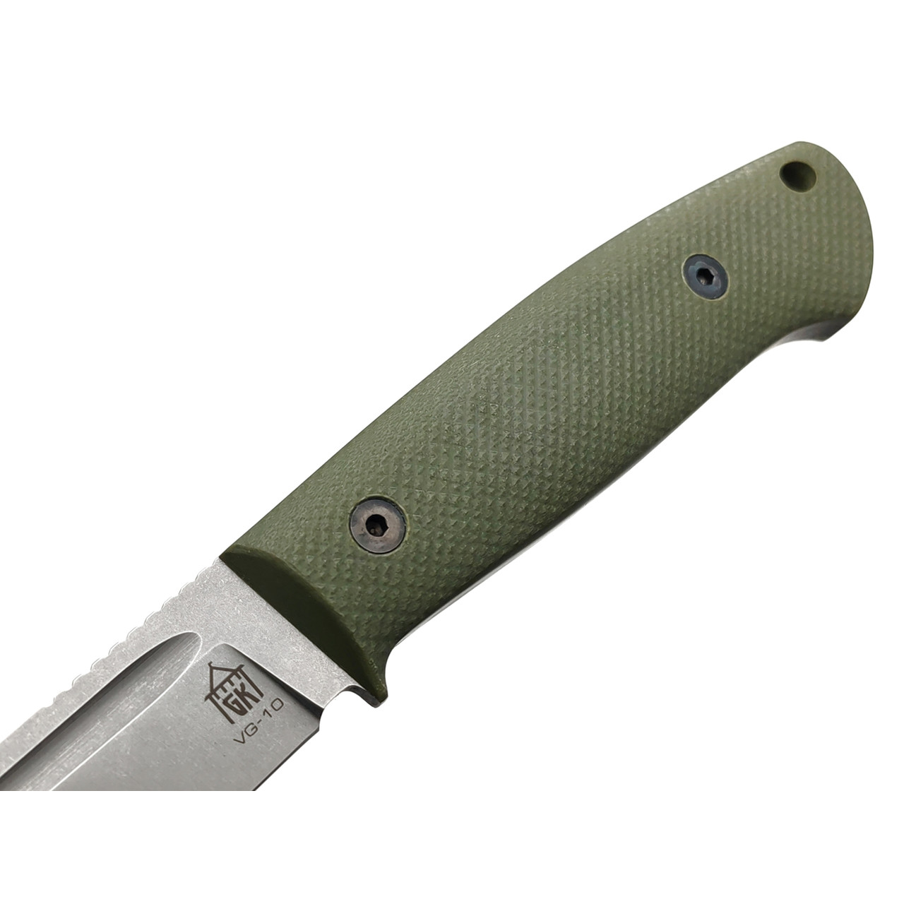 Град Горький нож Тигр сталь VG-10 стоунвош, рукоять G10 olive & black
