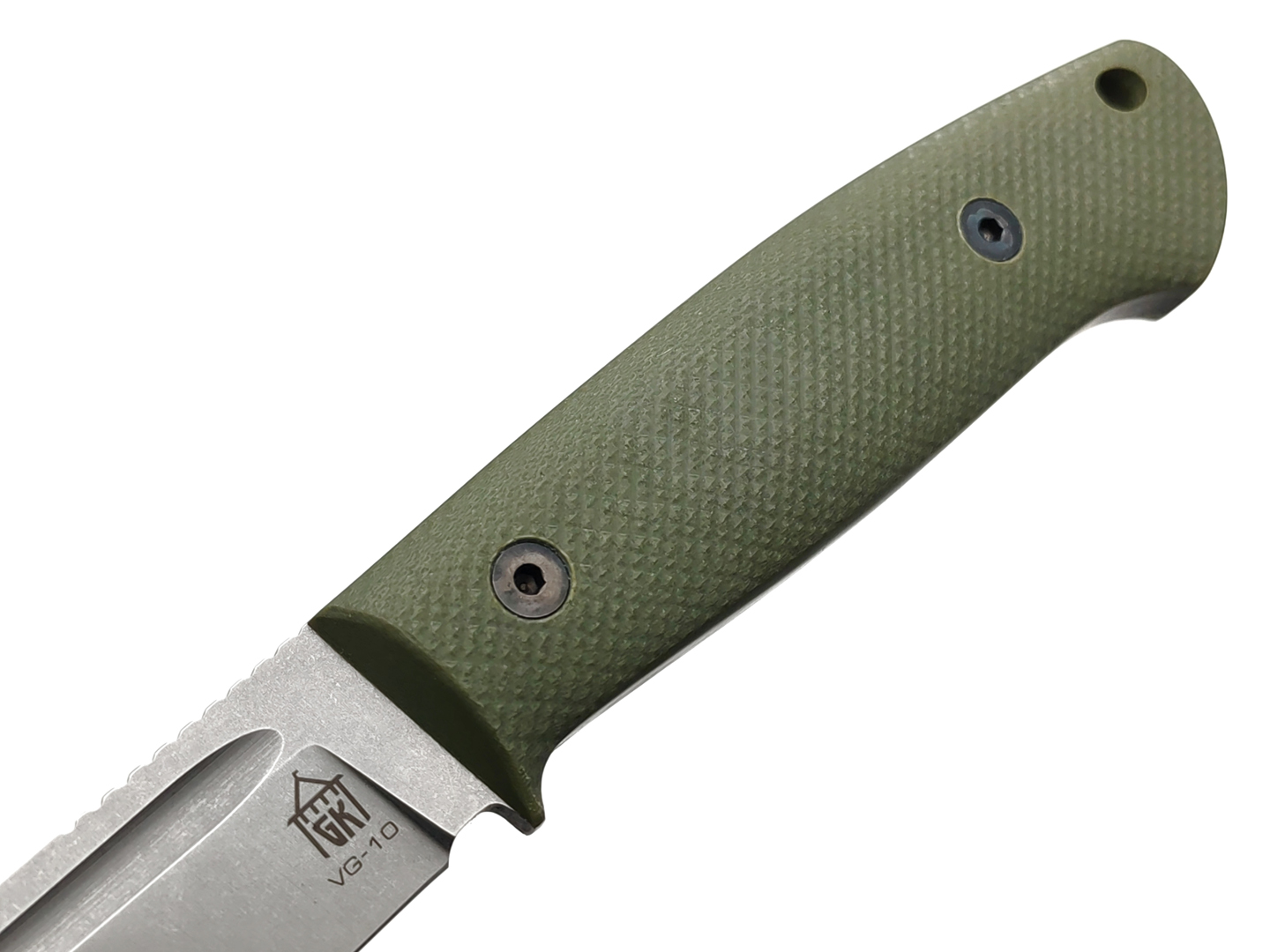 Град Горький нож Тигр сталь VG-10 stonewash, рукоять G10 olive&black