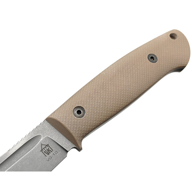 Град Горький нож Тигр сталь VG-10 стоунвош, рукоять G10 tan&black