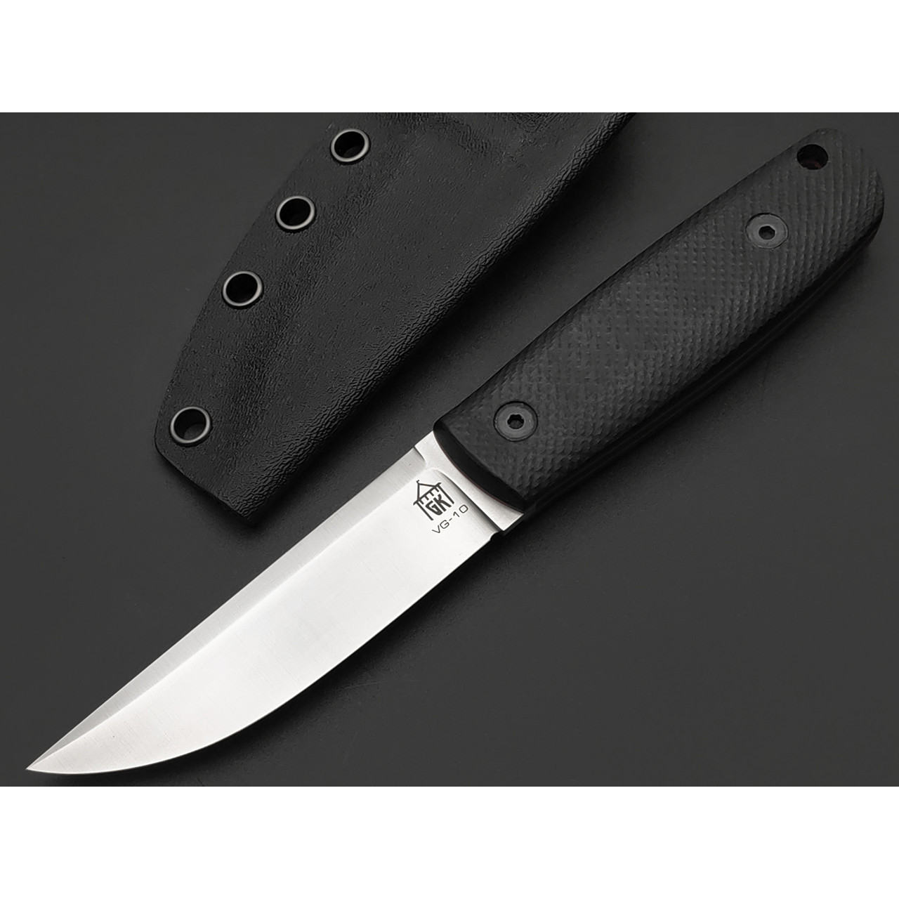 Град Горький нож Техно-Томми сталь VG-10 satin, спуски ромб, рукоять G10 black&red