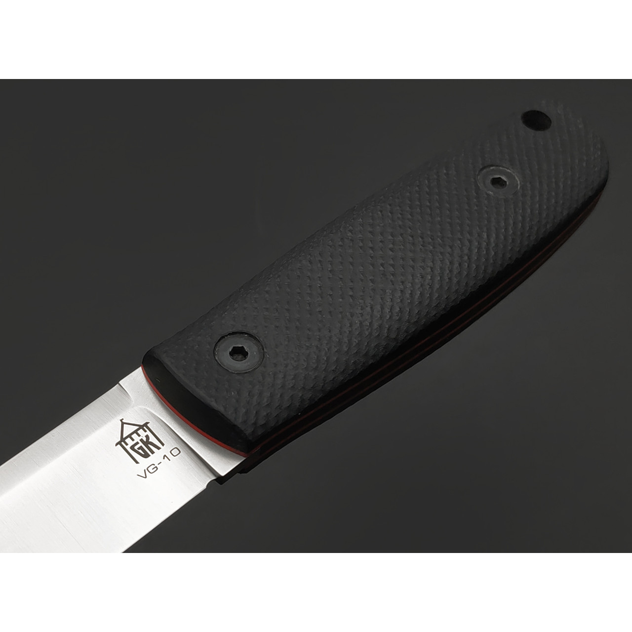 Град Горький нож Техно-Томми сталь VG-10 satin, спуски ромб, рукоять G10 black&red