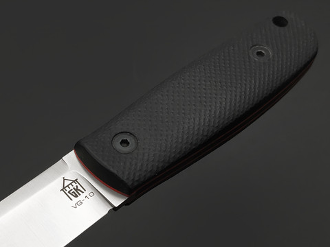 Град Горький нож Техно-Томми сталь VG-10 satin, спуски ромб, рукоять G10 black&red