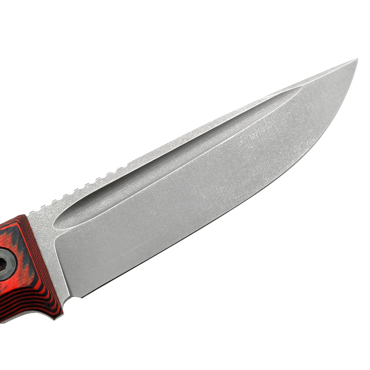 Град Горький нож Байкер сталь D2 стоунвош, рукоять G10 black&red