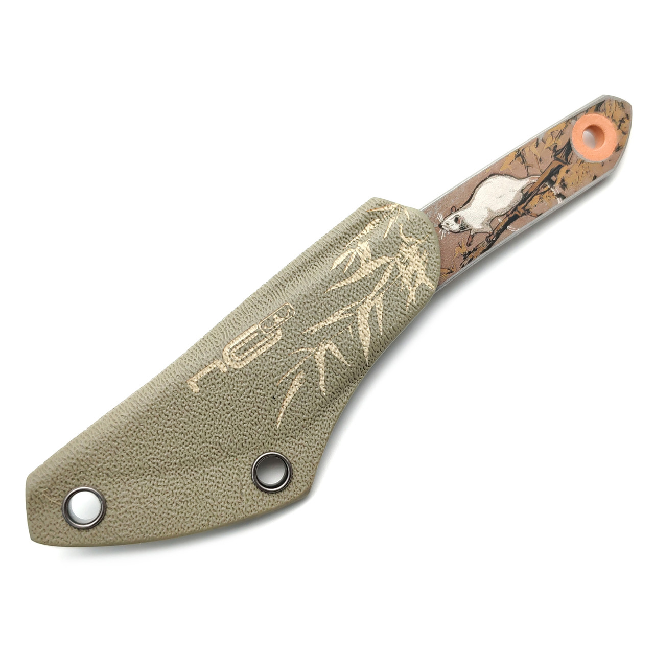 N.C.Custom нож киридаши KOI - So сталь Aus-8 стоунвош, kydex grey