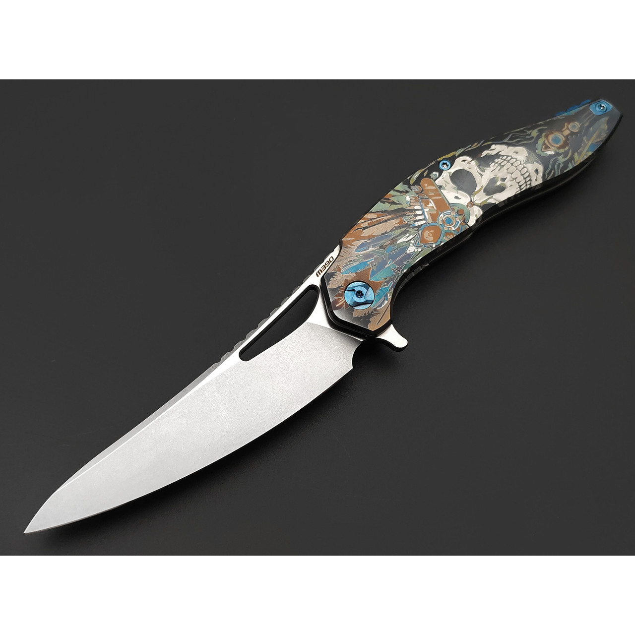 Knife Tech нож Barracuda Skull Custom Limited сталь M390, рукоять Titanium TC4