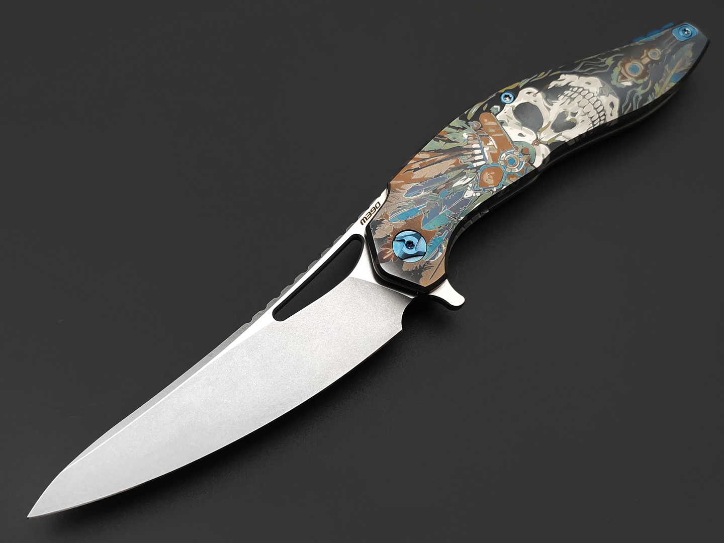 Knife Tech нож Barracuda Skull Custom Limited сталь M390, рукоять Titanium TC4