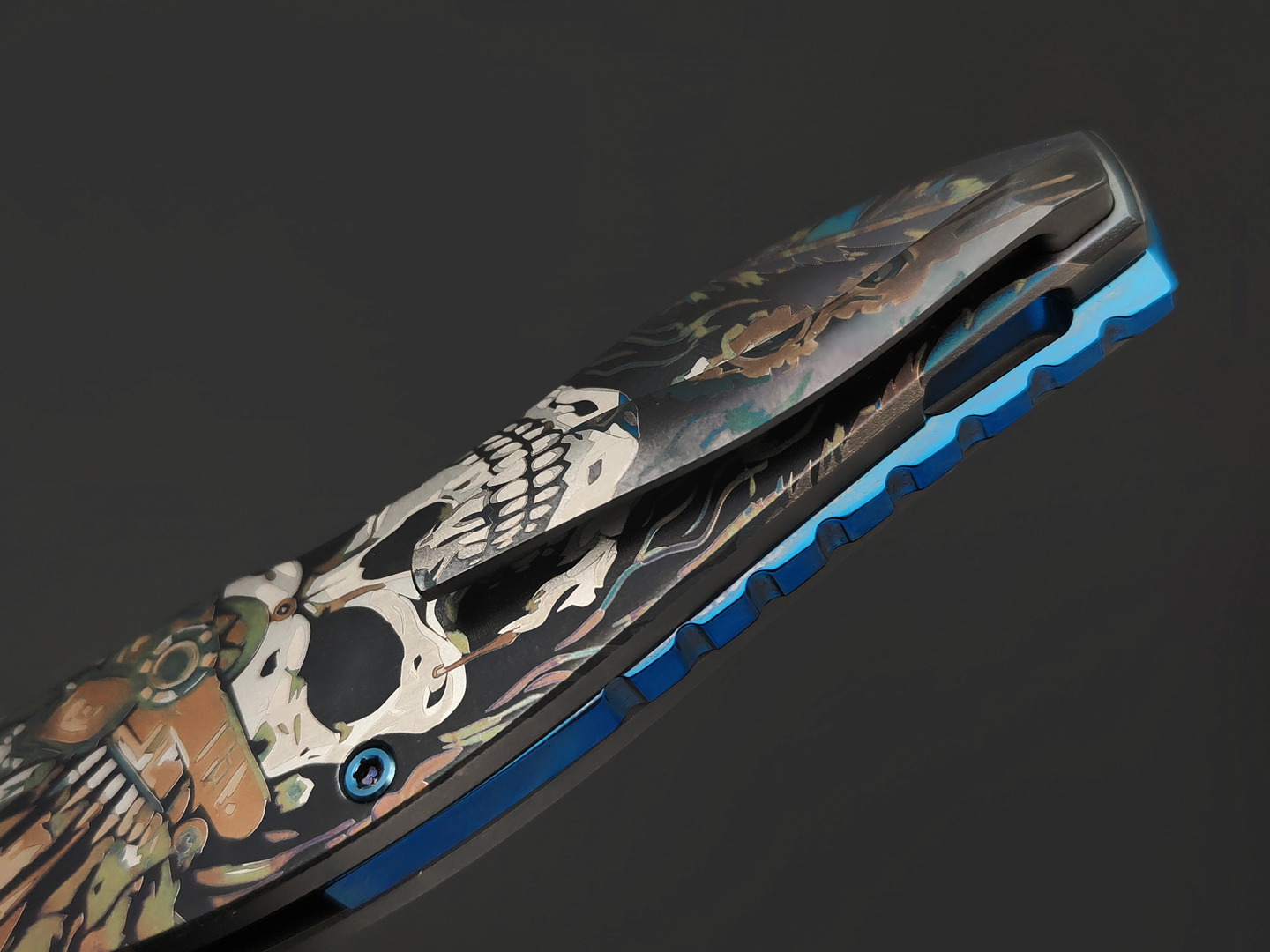 Knife Tech нож Barracuda Skull Custom Limited сталь M390, рукоять Titanium TC4