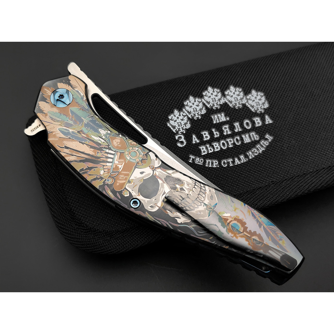 Knife Tech нож Barracuda Skull Custom Limited сталь M390, рукоять Titanium TC4