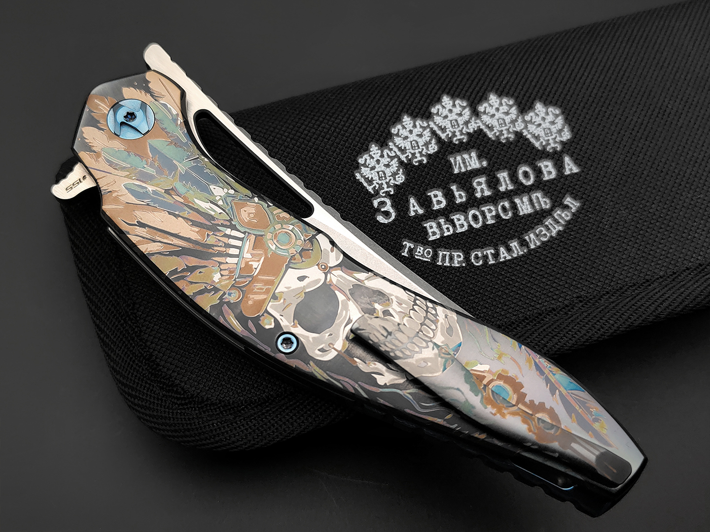 Knife Tech нож Barracuda Skull Custom Limited сталь M390, рукоять Titanium TC4