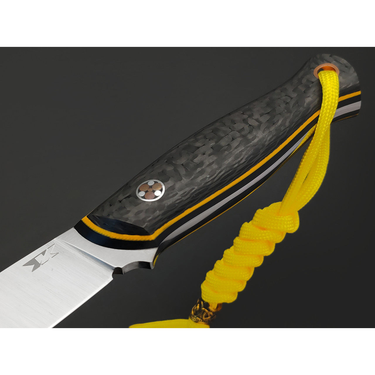 7 ножей нож Колибри сталь PGK satin, рукоять Carbon fiber, G10 black & yellow, ножны color